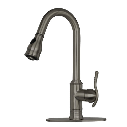 Antique Bronze Pull Out Kitchen Faucet, Single Level Solid Brass Kitchen Sink Faucets with Pull Down Sprayer - Additional View