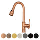 Copper Pull Out Kitchen Faucet, Single Level Solid Brass Kitchen Sink Faucets with Pull Down Sprayer — AK96415-C