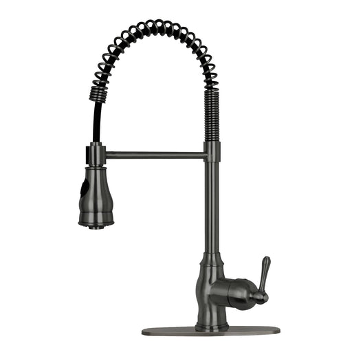 Oil Rubbed Bronze Pre-Rinse Spring Kitchen Faucet, Single Level Solid Brass Kitchen Sink Faucets with Pull Down Sprayer - Additional View