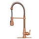 Copper Pre-Rinse Spring Kitchen Faucet, Single Level Solid Brass Kitchen Sink Faucets with Pull Down Sprayer — AK96518A-C-48