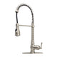 Pre-Rinse Spring Kitchen Faucet, Single Level Solid Brass Kitchen Sink Faucets with Pull Down Sprayer - Brushed Nickel — AK96518A-BN