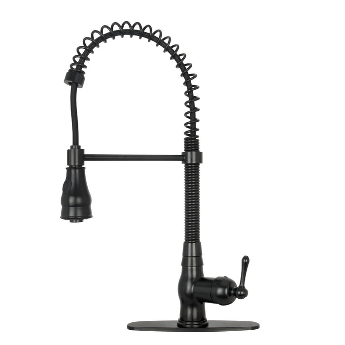 Copper Pre-Rinse Spring Kitchen Faucet, Single Level Solid Brass Kitchen Sink Faucets with Pull Down Sprayer — AK96518A-C-48