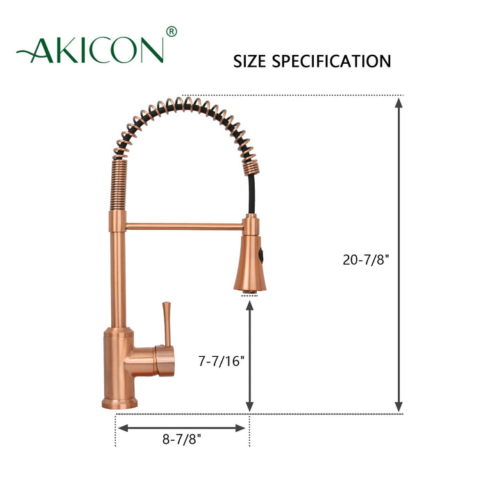 One-Handle Pre-Rinse Spring Copper Kitchen Faucet