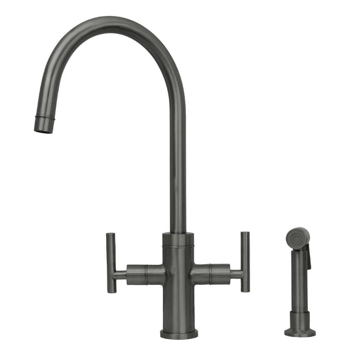 Two-Handle Antique Copper Widespread Kitchen Faucet with Side Sprayer - Additional View