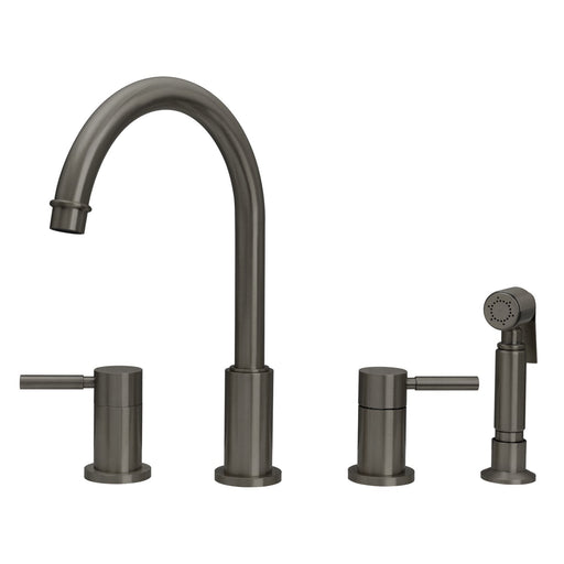 Two-Handles Antique Copper Widespread Kitchen Faucet with Side Sprayer - Additional View
