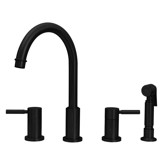 Two-Handles Copper Widespread Kitchen Faucet with Side Sprayer — AK96866-C-48