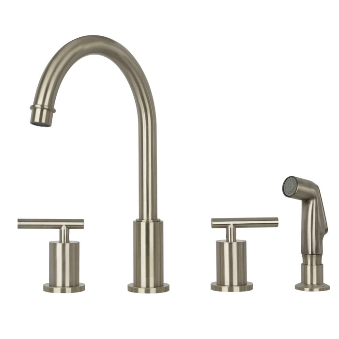 Two-Handles Copper Widespread Kitchen Faucet with Plastic Side Sprayer — AK96866N1-C-48
