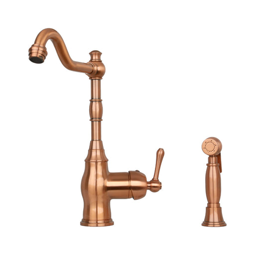 One-Handle Copper Widespread Kitchen Faucet with Side Sprayer - Additional View