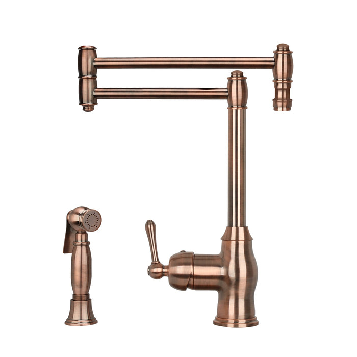 One-Handle Copper Pot Filler Kitchen Faucet with Side Sprayer — AK96918P1-C-48