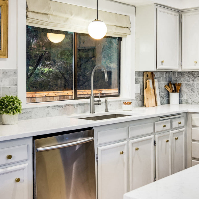 One-Handle Gun Black Widespread Kitchen Faucet with Side Sprayer-AK96966-BGB