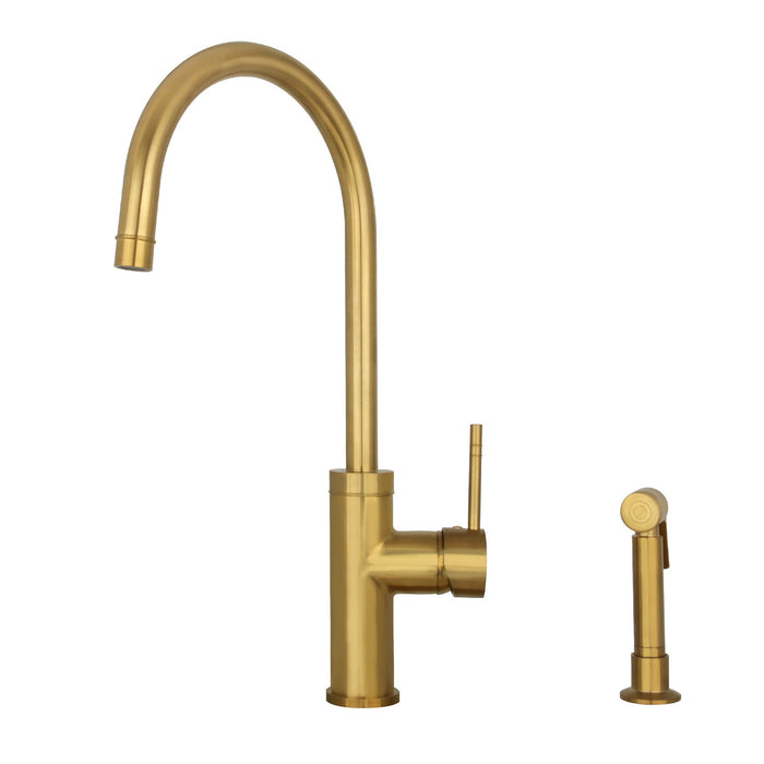 One-Handle Copper Widespread Kitchen Faucet with Side Sprayer — AK96966-C-48