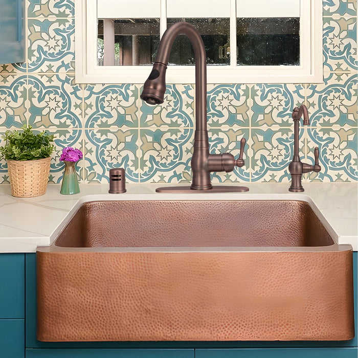 Copper One-Handle Drinking Water Filter Faucet, Solid Brass Water Purifier Faucet - Antique Bronze — AK97718-AB