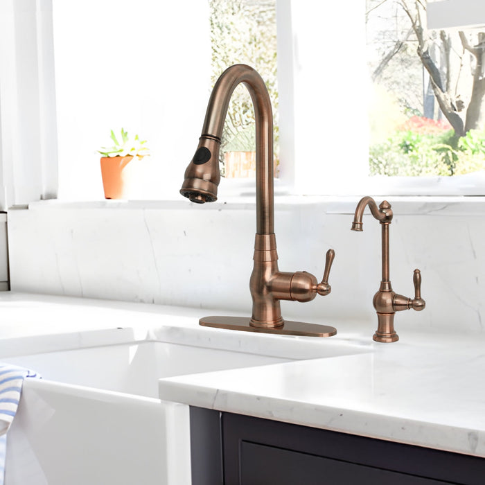 One-Handle Antique Copper Drinking Water Filter Faucet Water Purifier Faucet - AK97718-AC