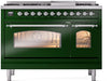 ILVE Nostalgie II 48" Dual Fuel Liquid Propane Range, Emerald Green, Chrome Trim ILVE UP48FNMPEGCLP ILVE