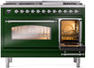 ILVE Nostalgie II 48" Dual Fuel Liquid Propane Range, Emerald Green, Chrome Trim ILVE UP48FNMPEGCLP ILVE