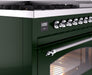 ILVE Nostalgie II 48" Dual Fuel Liquid Propane Range, Emerald Green, Chrome Trim ILVE UP48FNMPEGCLP ILVE