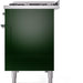 ILVE Nostalgie II 48" Dual Fuel Liquid Propane Range, Emerald Green, Chrome Trim ILVE UP48FNMPEGCLP ILVE