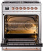 ILVE Nostalgie II 30" Dual Fuel Natural Gas Range, Stainless Steel, Copper Trim UP30NMPSSP ILVE