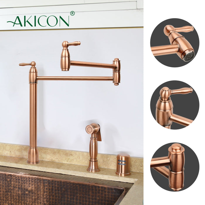 Copper Pot Filler Kitchen Faucet Deck-Mounted — AK98188-C-48
