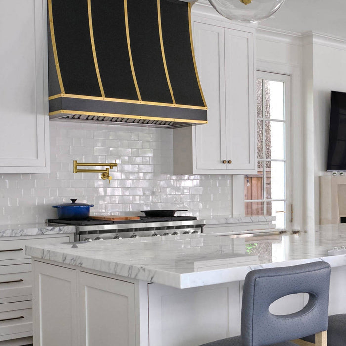 Brushed Gold Pot Filler Kitchen Faucet Wall-Mounted - AK98266-BTG