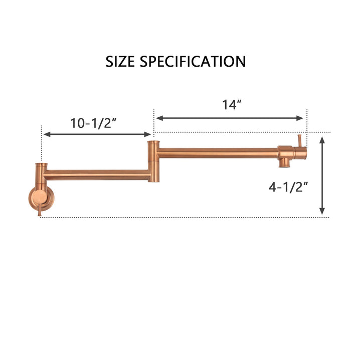 Copper Pot Filler Kitchen Faucet Wall-Mounted — AK98266-C-48