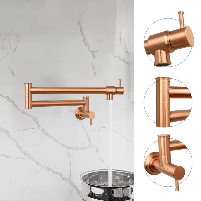 Copper Pot Filler Kitchen Faucet Wall-Mounted — AK98266-C-48