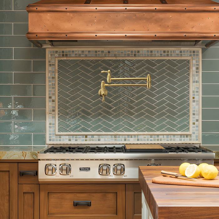 Brushed Gold Pot Filler Kitchen Faucet Wall-Mounted - AK98288-BTG