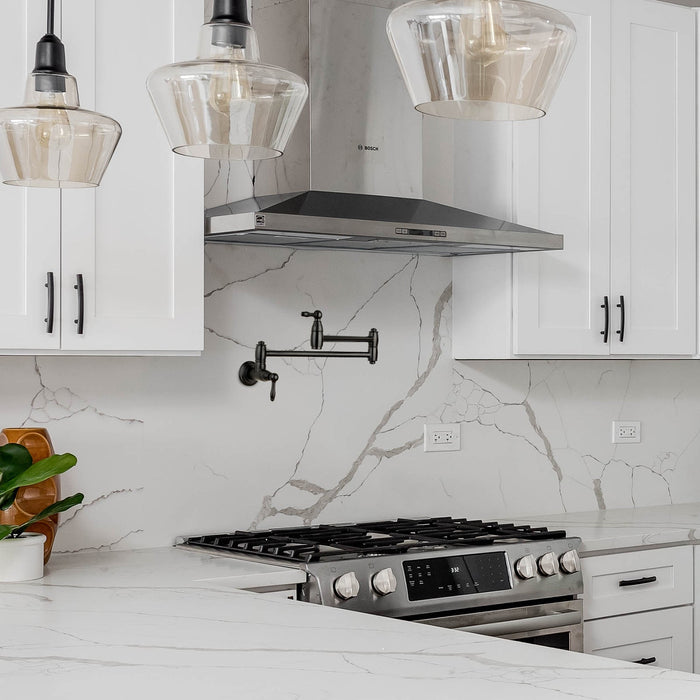 Matte Black Pot Filler Kitchen Faucet Wall-Mounted - AK98288-MB