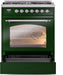 ILVE Nostalgie II 30" Dual Fuel Natural Gas Range, Emerald Green, Chrome Trim UP30NMPEGC ILVE