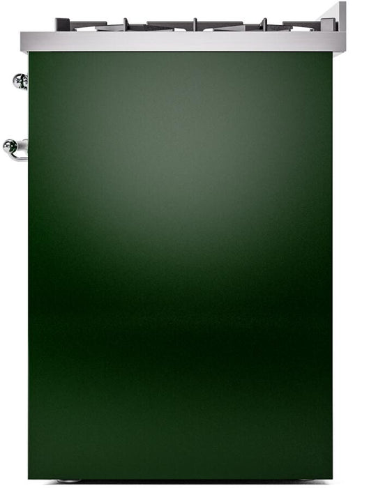 ILVE Nostalgie II 30" Dual Fuel Natural Gas Range, Emerald Green, Chrome Trim UP30NMPEGC ILVE