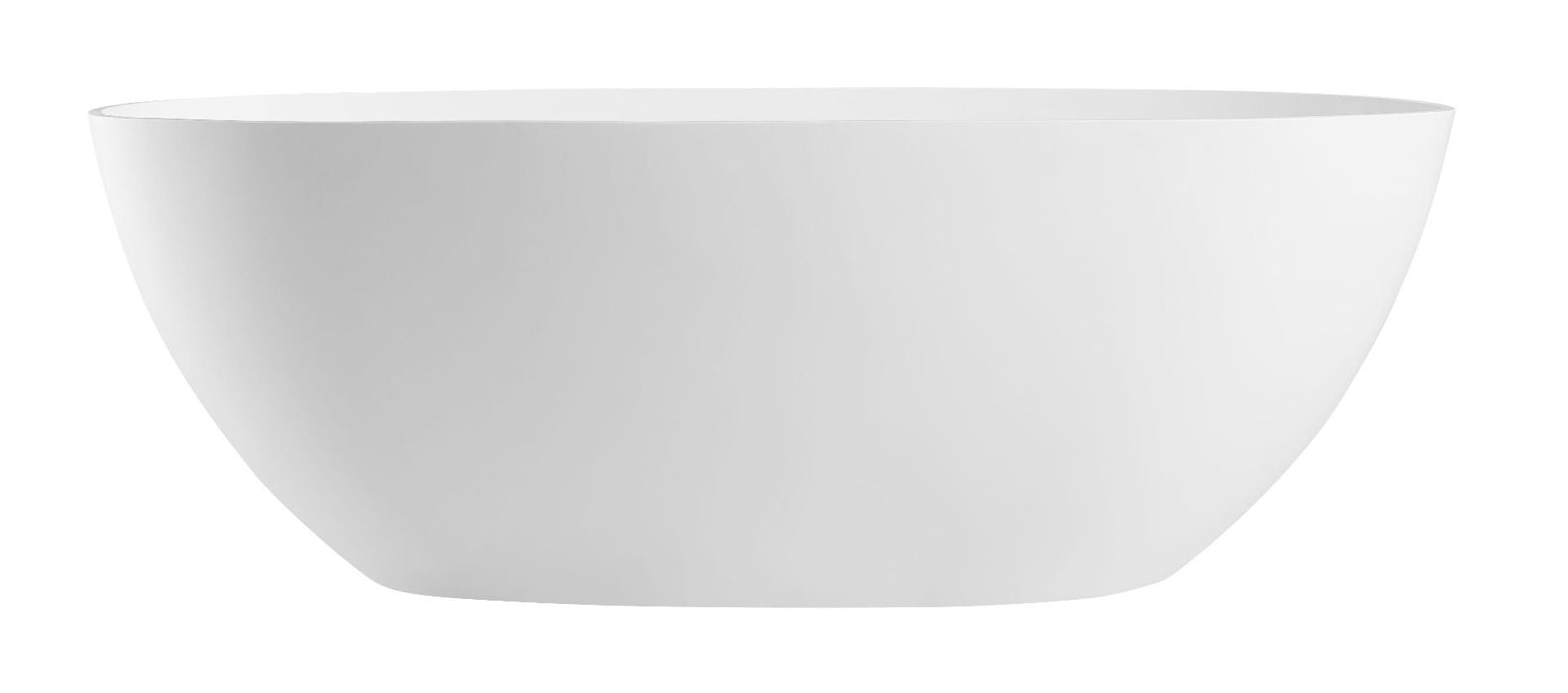ALFI brand 59" White Oval Solid Surface Resin Soaking Bathtub AB9975