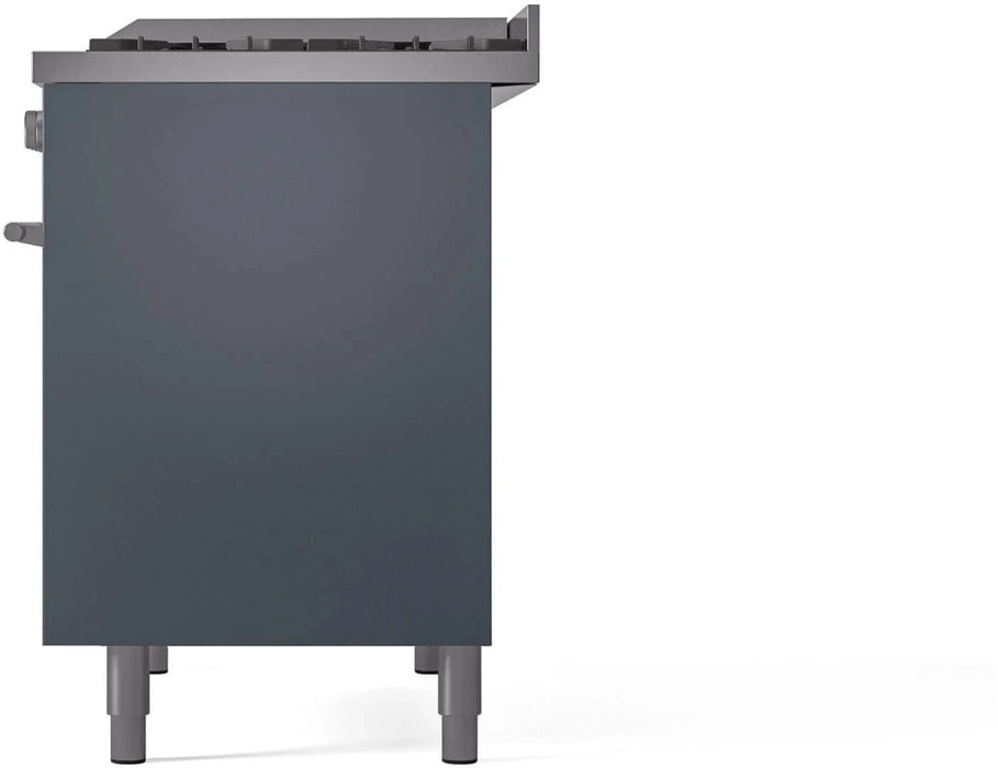 ILVE 40"Professional Plus Dual Fuel Range, Blue Grey UPD40FWMPBG