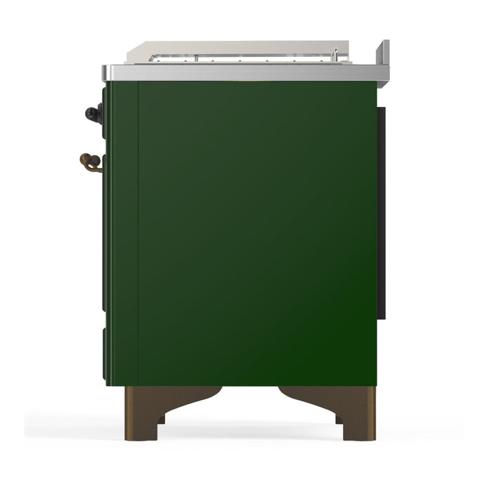 ILVE Majestic III 48" Dual Fuel Range, Emerald Green, Burnished Trim UM48FSQNR3EGB
