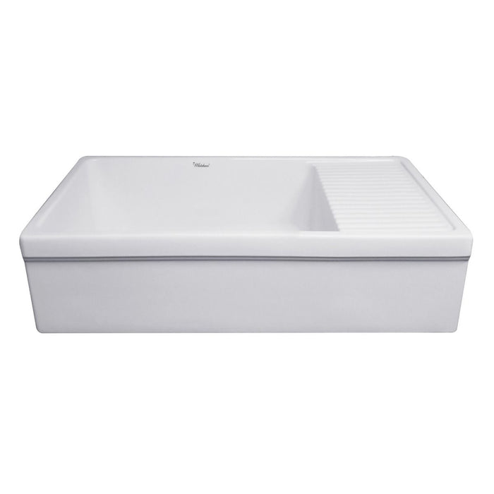 Whitehaus 36" Farmhouse Quatro Alcove Large Fireclay Kitchen Sink WHQD540-M