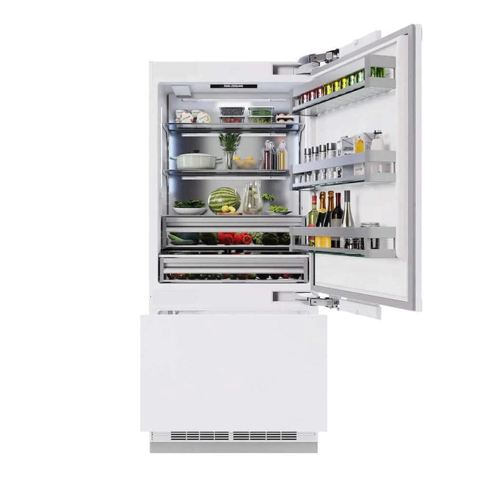ZLINE 36" Panel Ready Built-In Bottom Freezer Refrigerator,Water Dispenser, Ice Maker, Polished Gold RBITZ-36-G