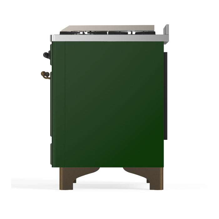 ILVE Majestic III 40" Dual Fuel, Range, Emerald Green, Burnished Trim UMD40FNR3EGB