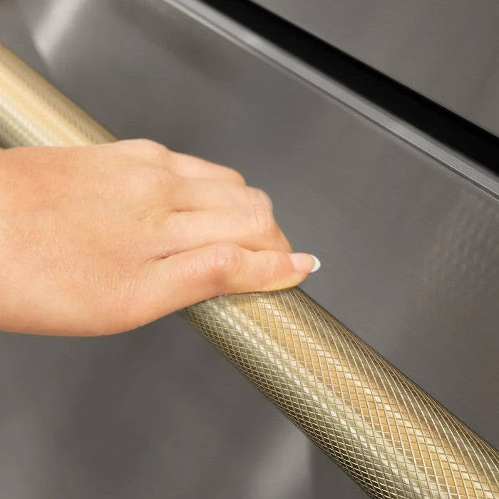 ZLINE Autograph Edition 24" Touchstone 168 Can Outdoor-Rated Dual Refrigerator Drawer, Stainless Steel Doors, Helix Handle RDSOZ-ST-24-KCB