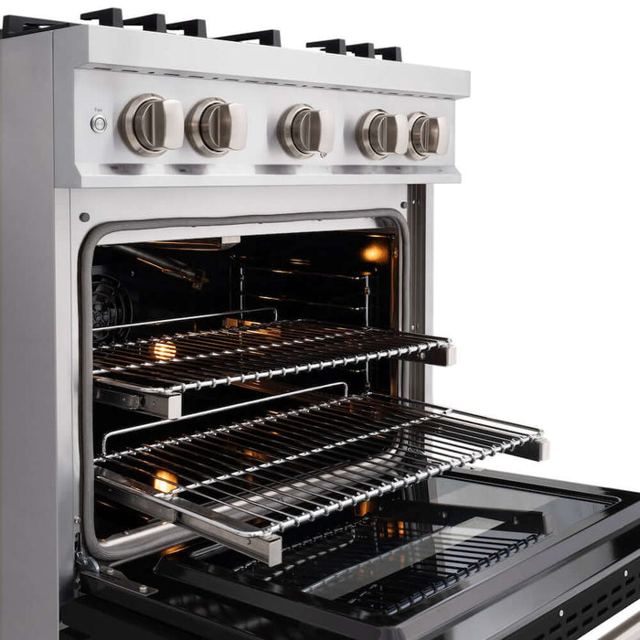 ZLINE 36"Classic Gas Range, Convection Gas Oven, Stainless Steel, Black Matte Door CGR-BLM-36