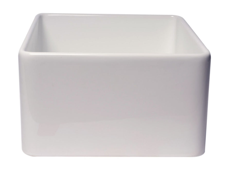 ALFI brand Smooth Apron 24" Single Bowl Fireclay Farm Sink ABF2418