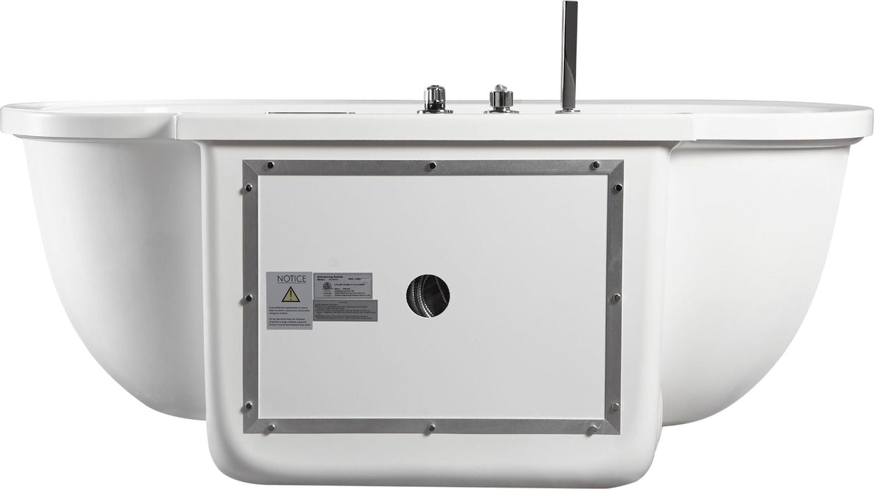 EAGO 6 ft Acrylic White Whirlpool Bathtub, Fixtures AM128ETL