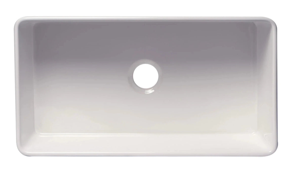ALFI brand Smooth Apron 33" Single Bowl Fireclay Farm Sink ABF3318S