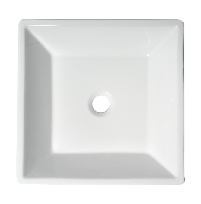ALFI brand White 17" Square Above Mount Ceramic Sink ABC912