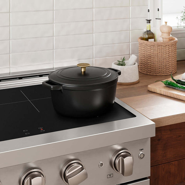 ZLINE 5-Piece Enameled Cast Iron Cookware Set, Black Matte CWSETS-BLM-5