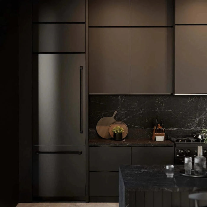 ZLINE 30" Panel Ready Built-In Bottom Freezer Refrigerator,Water Dispenser, Ice Maker, Black Stainless Steel,Graphite Gray, GRBIV-BS-30