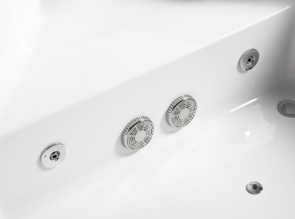 EAGO 5 ft Clear Corner Acrylic Whirlpool Bathtub for Two AM156ETL