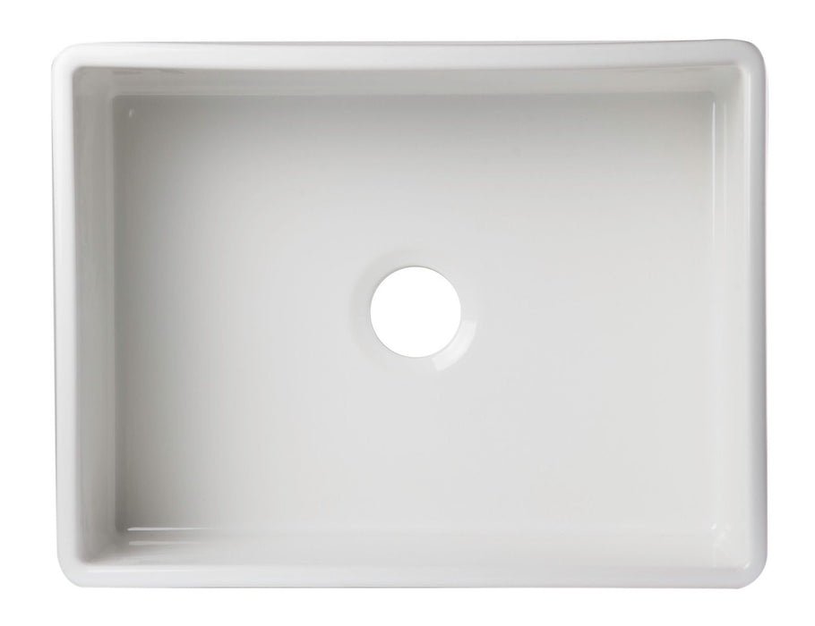 ALFI brand 26" Decorative Lip Single Bowl Fireclay Farmhouse Kitchen AB506-W