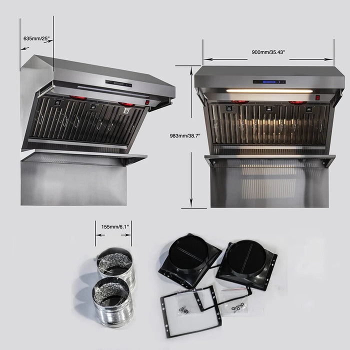 Forno Savona - 36" Wall Mount Range Hood & Back Splash FRHWM5029-36