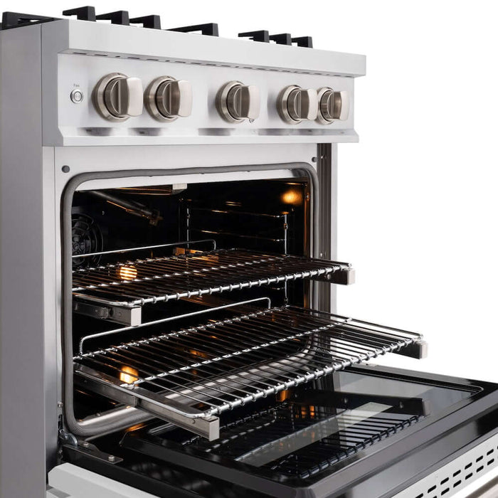ZLINE 30"Classic Gas Range, Convection Gas Oven, Stainless Steel, White Matte Door CGR-WM-30