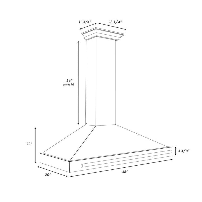 ZLINE 48" Autograph Stainless Wall Range Hood KB4SNZ-BLM48-CB