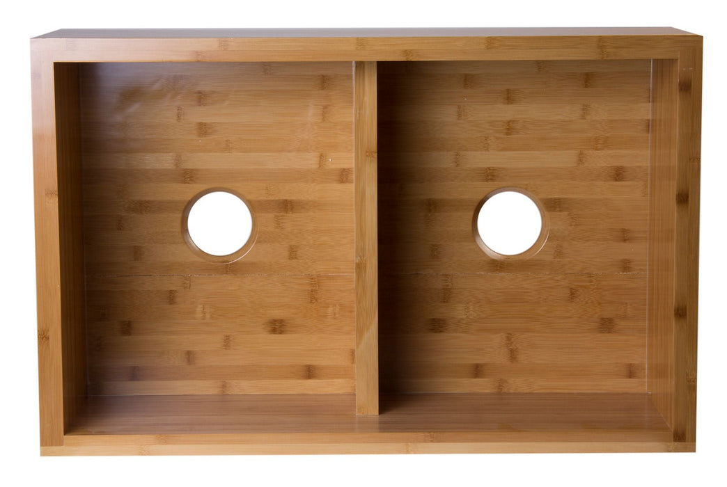 ALFI brand 33'' Double Bowl Apron Front Farm Bamboo Kitchen Sink AB3321